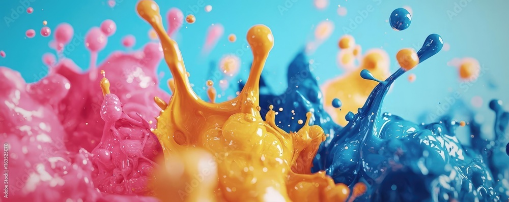 Poster Splatter abstract background concept. A vibrant splash of colorful paint creating a dynamic visual impact.