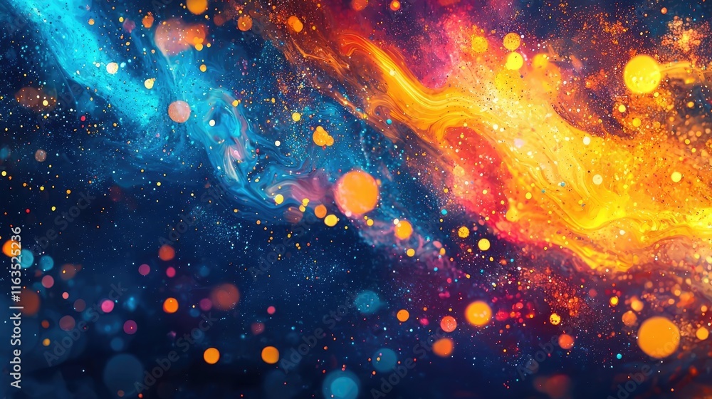 Aufkleber splatter abstract background concept. colorful abstract background with vibrant particles and waves 