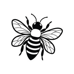 Bumblebee (Bombus) silhouette design, labeled linocut vector illustration.