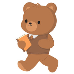 Bear Walk Hold Book Illustration