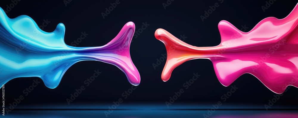 Leinwandbilder splatter abstract background concept. colorful liquid splashes creatively merging in an artistic dis