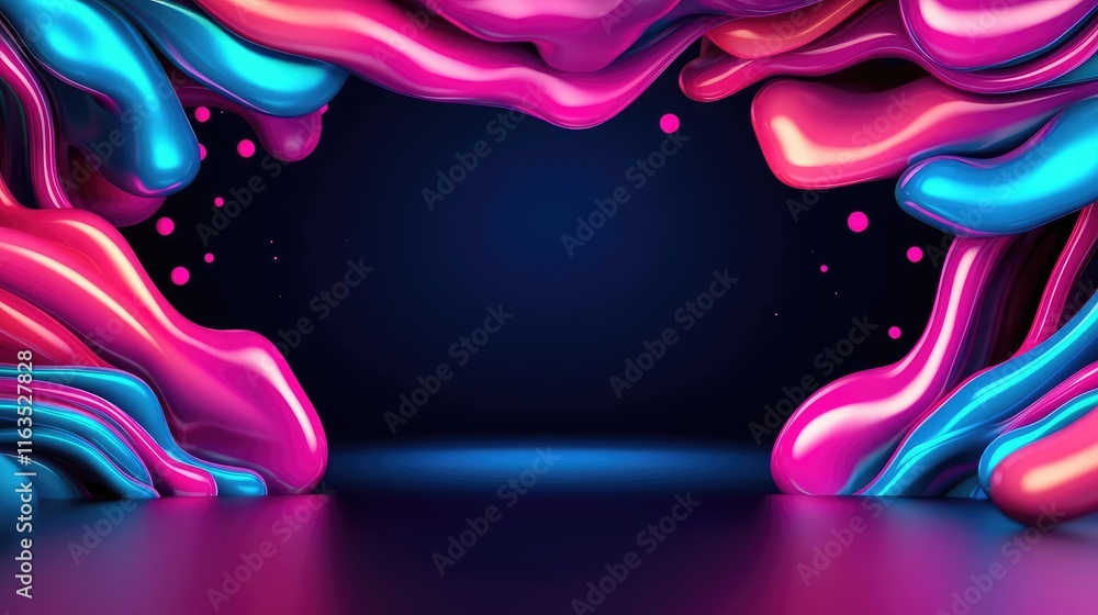 Aufkleber Splatter abstract background concept. Colorful abstract fluid shapes creating a vibrant and dynamic background.