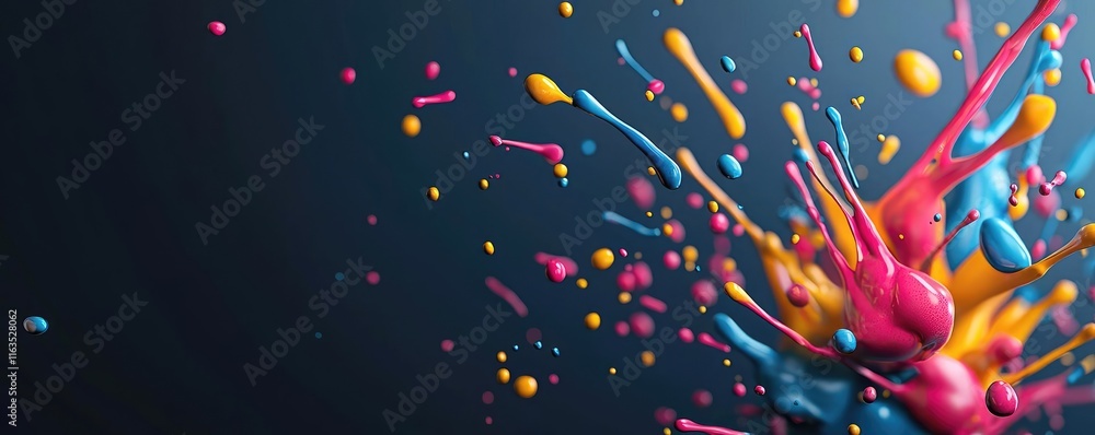 Aufkleber splatter abstract background concept. colorful paint splashes captured in motion create a vibrant ab