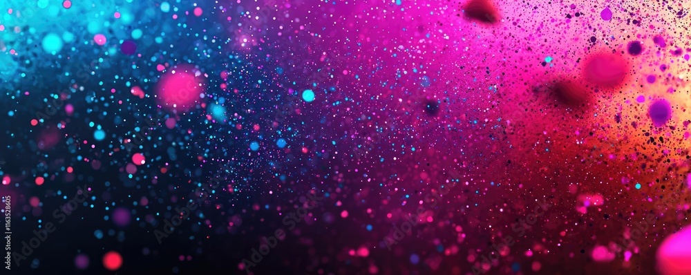 Aufkleber Splatter abstract background concept. Vibrant abstract background with colorful dots and particles in a dreamy composition.