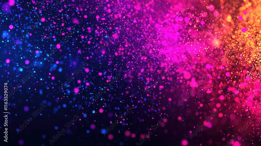 Poster Splatter abstract background concept. Colorful abstract particles creating a vibrant background for creative projects.