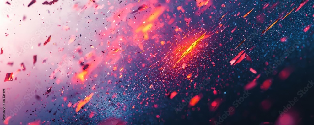 Aufkleber Splatter abstract background concept. Dynamic abstract explosion with vibrant colors and particles for creative projects.