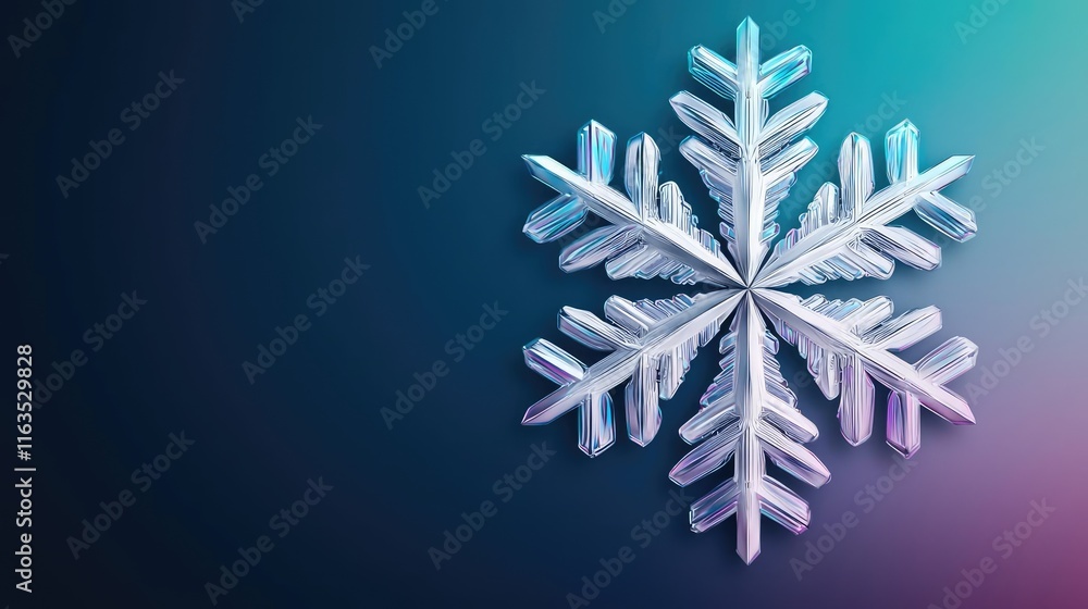 Poster Snowflake abstract background idea. Intricate snowflake design symbolizing winter beauty and unique natural patterns.