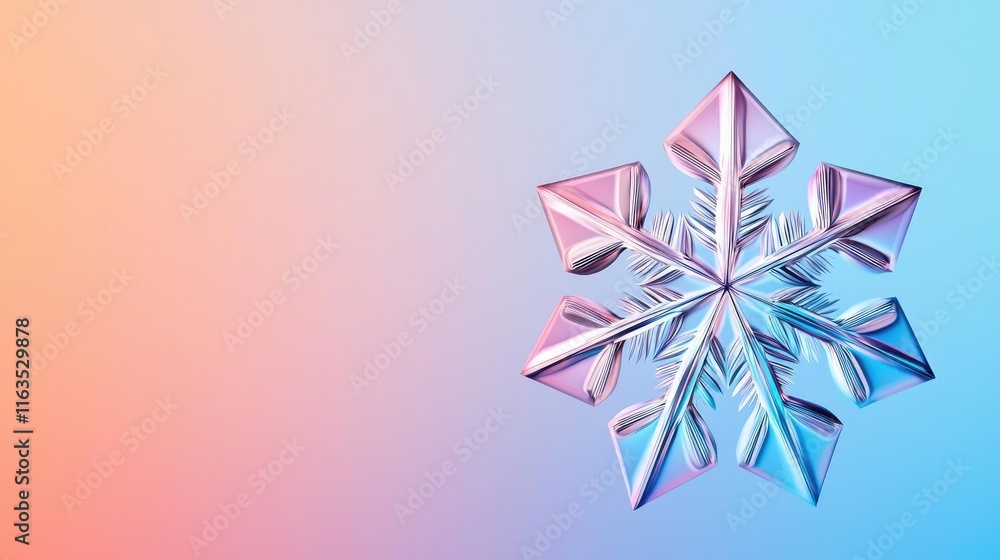 Aufkleber Snowflake abstract background idea. A vibrant snowflake design showcasing unique geometric patterns and colors.