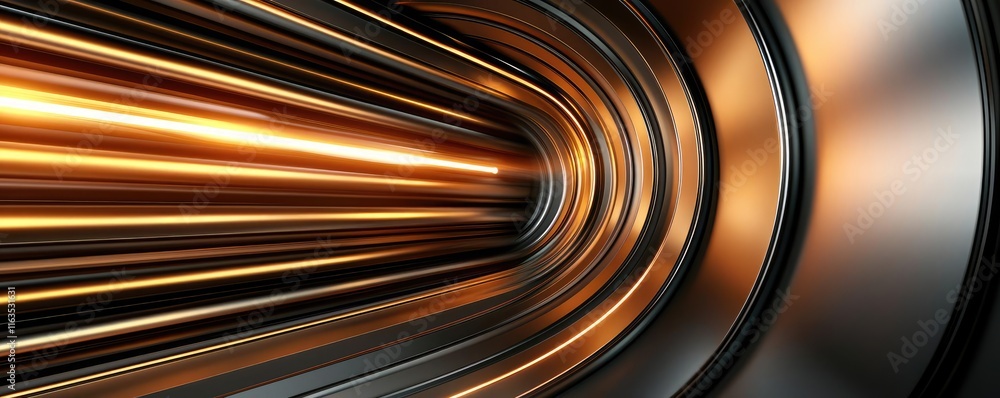 Aufkleber Brushed abstract background concept. Dynamic abstract background with vibrant metallic lines and curves for high-tech designs.
