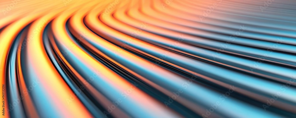Poster Brushed abstract background concept. Abstract image of colorful lines creating a vibrant and energetic wave pattern.