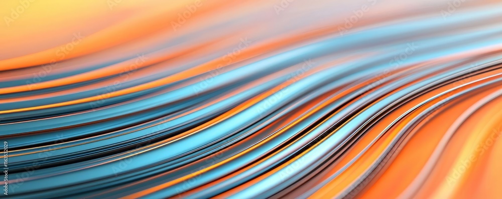Aufkleber Brushed abstract background concept. Colorful abstract waves creating a serene and dynamic visual experience.