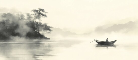Misty Landscape with a Small Boat.