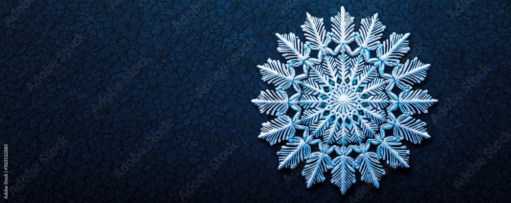 Aufkleber snowflake abstract background idea. intricate snowflake design on a dark background showcasing winte