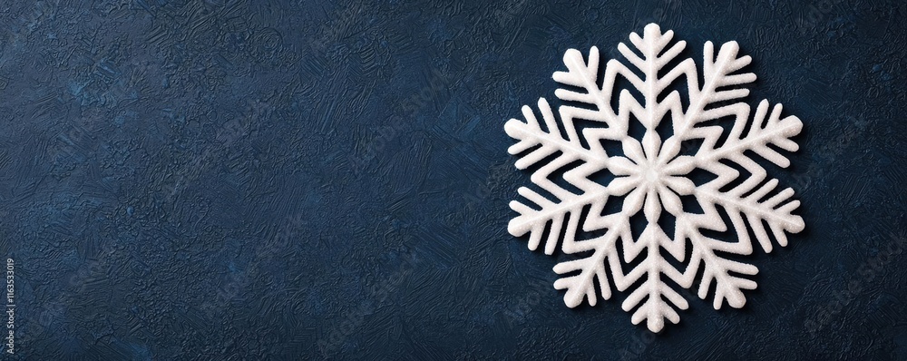 Poster Snowflake abstract background idea. Beautiful snowflake design on a dark background, symbolizing winter and holiday cheer.