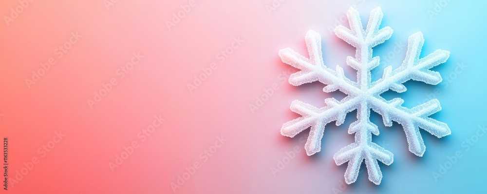 Aufkleber Snowflake abstract background idea. A beautiful white snowflake design against a colorful gradient background.