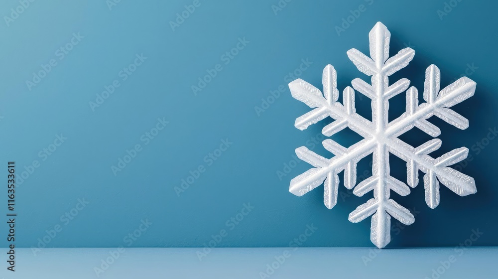 Poster snowflake abstract background idea. artistic snowflake decoration on a blue background, perfect for 