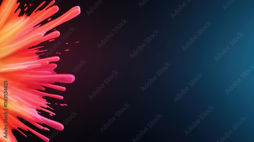 Poster splatter abstract background concept. vibrant explosion of colors against a dark backdrop, perfect f