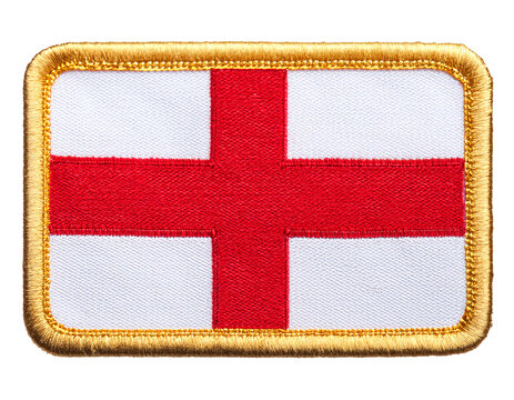 イングランドの国旗の刺繍のワッペン。(Embroidered England flag patch.)
