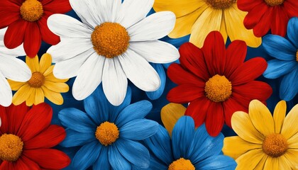 Colorful floral arrangement garden artistic illustration vibrant background close-up nature inspiration