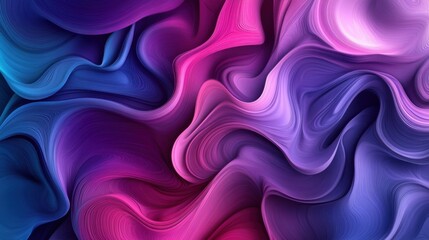 Obraz premium Abstract Swirling Hues: A Symphony of Purple Pink and Blue Fluid Design