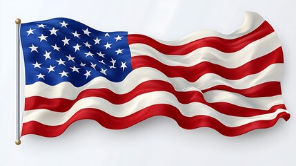 Obraz premium Patriotic illustration of American flag highlighting bold stars and flowing design