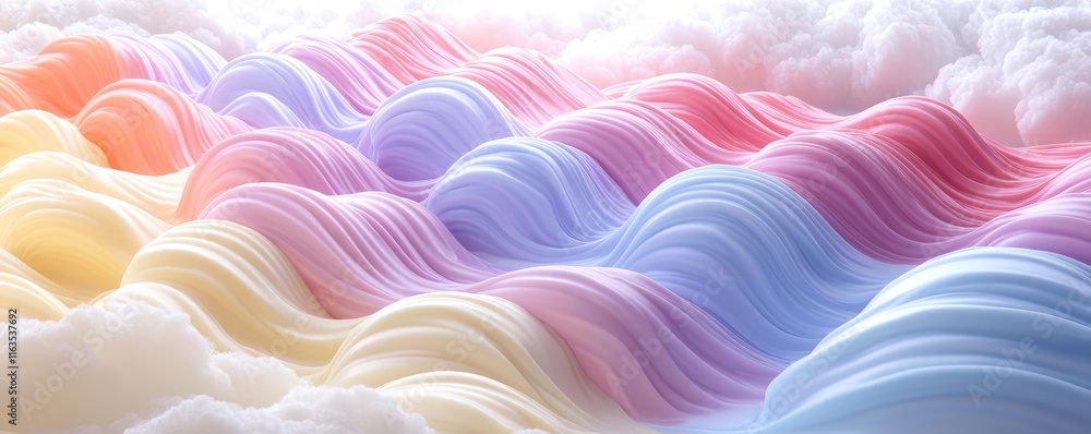 Aufkleber pastel chocolates idea. a serene wave pattern of pastel colors creating a dreamy atmosphere.