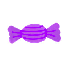 Permen dengan bungkus warna ungu