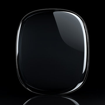Modern Rounded Glass Icon with Sleek Thin Edges for Mobile App Design
