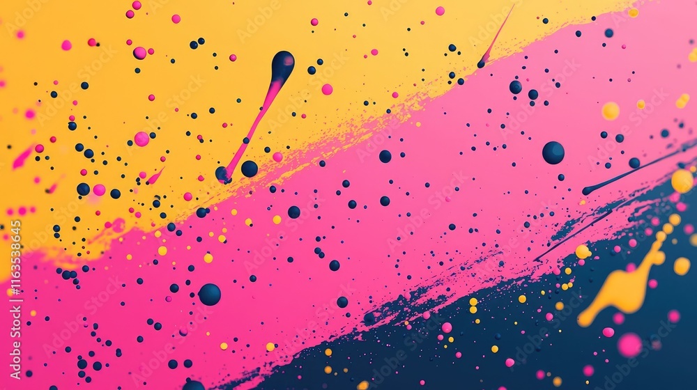 Poster Splatter abstract background concept. Colorful abstract paint splash background with vibrant hues and dynamic patterns.