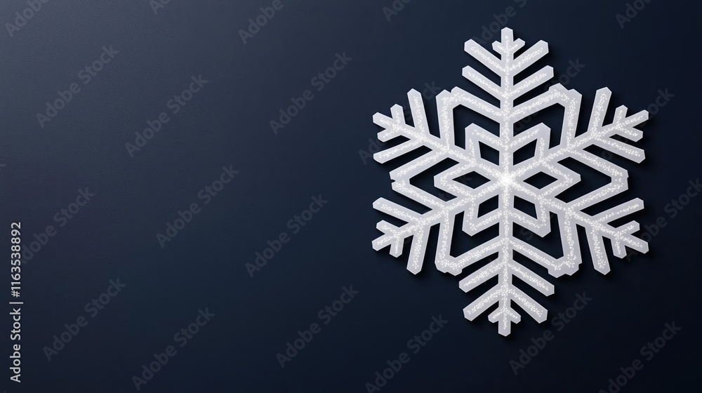 Aufkleber snowflake abstract background idea. a beautiful, intricate snowflake against a dark background showc