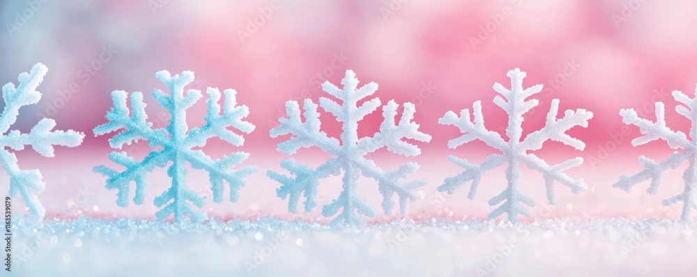 Aufkleber snowflake abstract background idea. delicate snowflakes resting on a soft, sparkly surface, evoking 