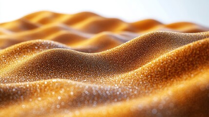 Golden Sand Dunes Texture Abstract Background of Sparkling Desert Waves
