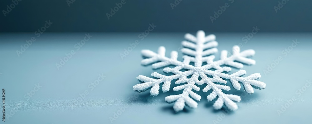Poster Snowflake abstract background idea. Delicate snowflake design on a smooth surface, showcasing winter's beauty and intricacy.