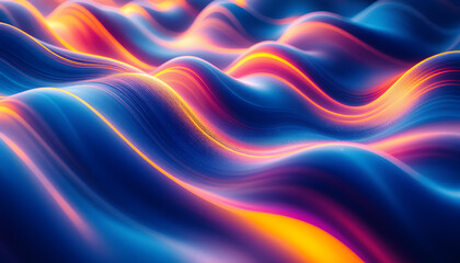 Obraz premium Fluid Neon Waves: A Vibrant Abstract Artwork