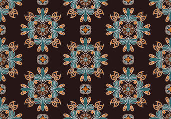 seamless damask floral  pattern design for ceramic tile fabric wallpaper background wrapping art print textile scrapbook paper