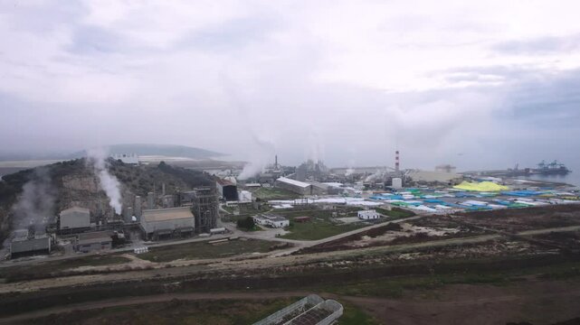Vfl, Fertilizers and Chemicals Factory in Kavala Greece Aerial Panoramic View