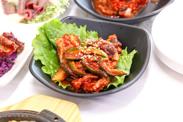 Spicy Stir fried Octopus. Korean food