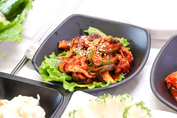 Spicy Stir fried Octopus. Korean food