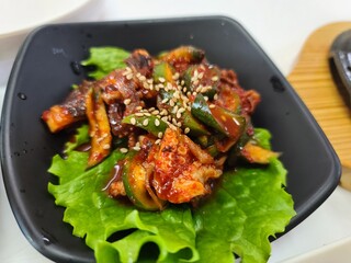 Spicy Stir fried Octopus. Korean food
