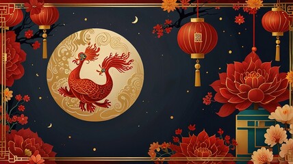 Graceful lunar year holiday banner
