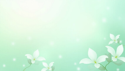 Fototapeta premium Feminine Mint Green Abstract Floral Pattern with Soft Petals Background