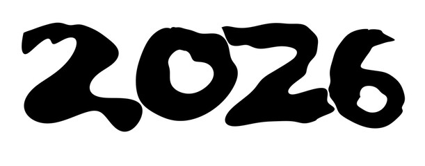 2026 year numbers with transparent background