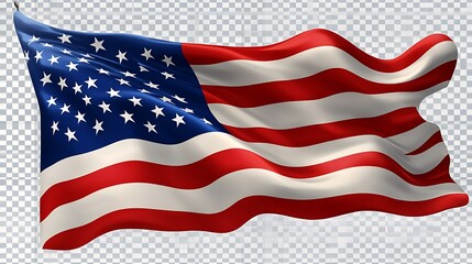 Fototapeta premium Waving American flag design showcasing flowing stripes and bold patriotic stars