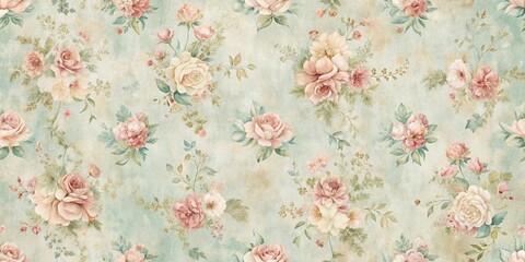 Elegant Pastel Roses and Greenery Seamless Pattern for Fabric and Home Decor