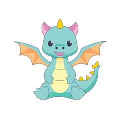 Illustration of a baby dragon in vector