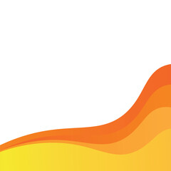 Abstract orange wave background isolated on transparent background