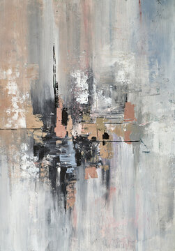 Fototapeta Abstract artwork with earthy tones and textured layers. Ideal for modern interiors, wall decor, or posters. A minimalist and versatile design to complement any space