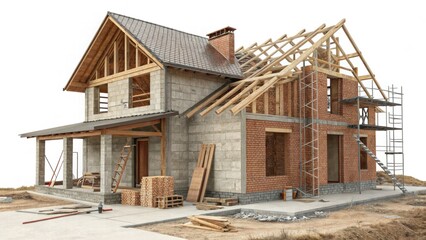 Obraz premium A construction of build house.