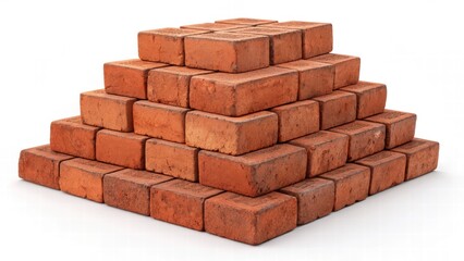 Fototapeta premium image of red clay bricks with rough textures and earthy tones