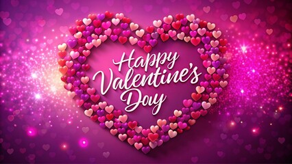 Giant Heart of Smaller Hearts with "Happy Valentine's Day" Text. Perfect for: Valentine's Day, romantic events, love-themed parties